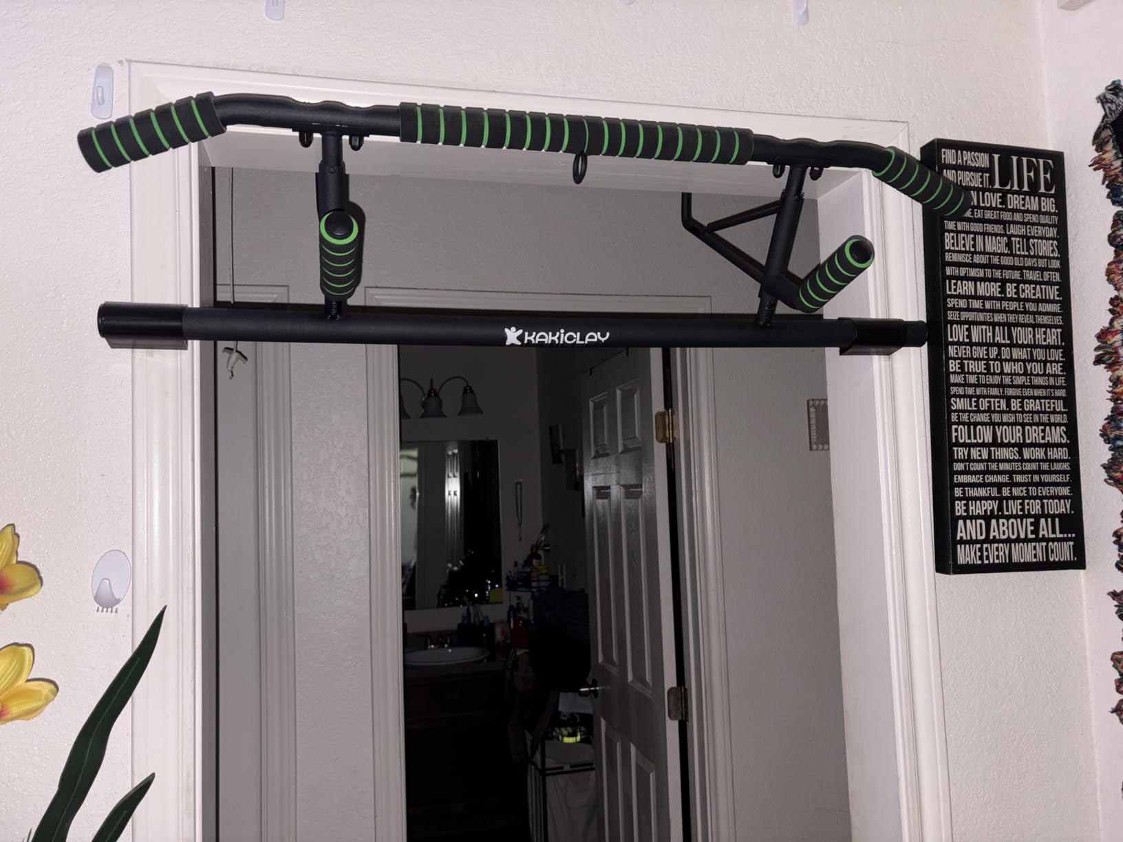 KAKICLAY New Upgrade Pull Up Bar for Doorway - Foldable Design & Space-Saving, Upto 440 Lbs Capacity, No Screwing or Slipping - USA Original Patent, Designed, Shipped, Warranty customer photo 1