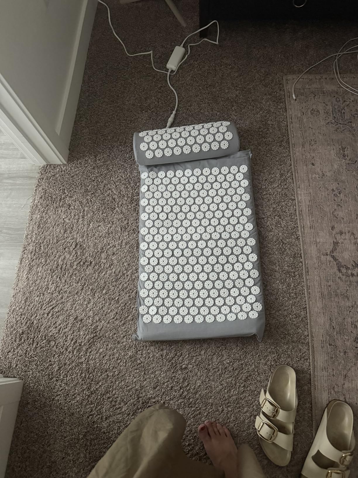 AICNLY Acupuncture Heating Acupressure Therapy Mat for Back Pain Relief | Heated Acupressure Mat Delivers Heat Therapy to Ease Back Pain, Relax Muscles, Reduce Stress & Improved Circulation customer photo 1