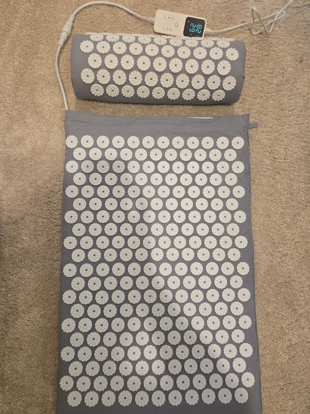 AICNLY Acupuncture Heating Acupressure Therapy Mat for Back Pain Relief | Heated Acupressure Mat Delivers Heat Therapy to Ease Back Pain, Relax Muscles, Reduce Stress & Improved Circulation customer photo 2