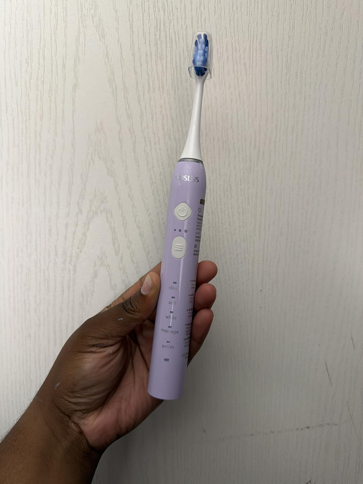 COSLUS C30 Electric Toothbrush for Adults, Effective Yet Gentle Ultra-Clean | 3 Intensities & 5 Modes, 2 Types Soft or Medium Firm Heads, Daily Care, Compact for Travel Home Family Use, 1PC, Black customer photo 2
