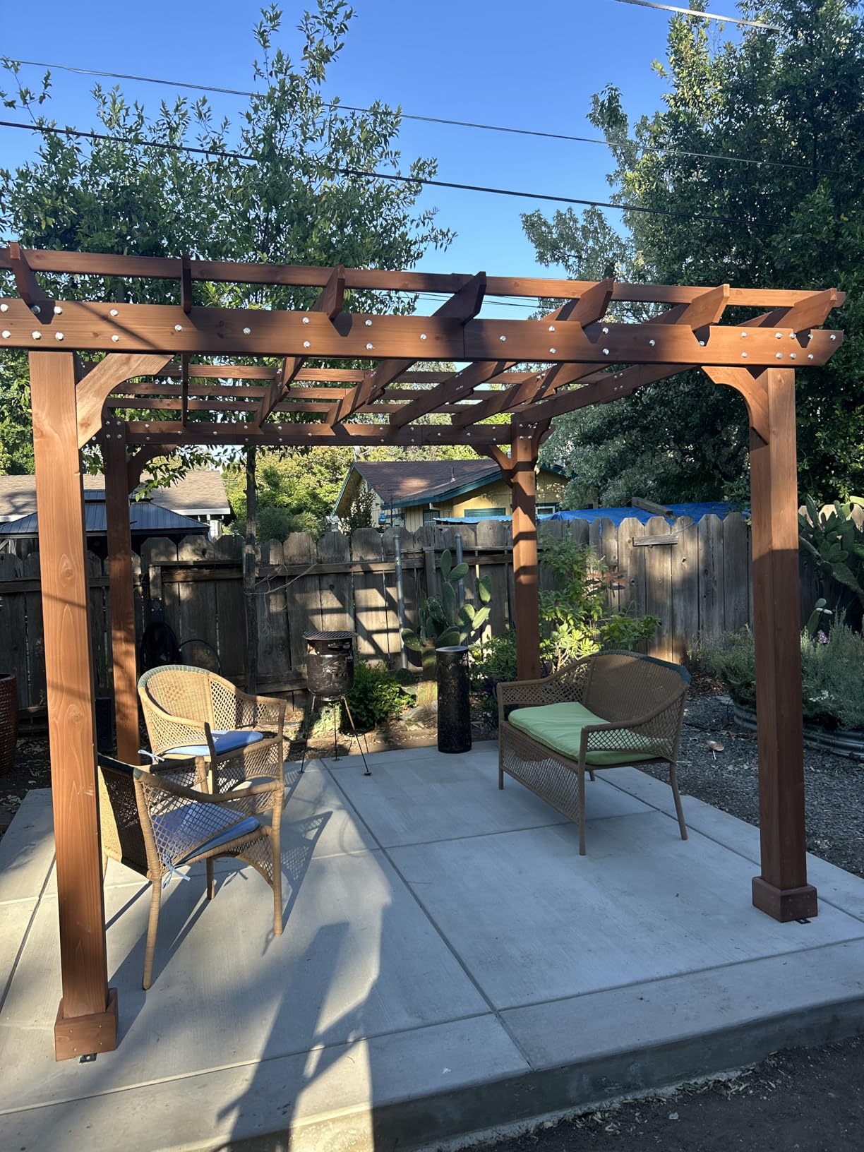 MUPATER 12x16 FT All Cedar Wood Wooden Pergola, Pergola Kit with Stakes, Quality Wood Supported Structure, Snow and Wind Supported, Outdoor Garden Shelter with Cedar Framed for Backyard, Deck, Lawn customer photo 1
