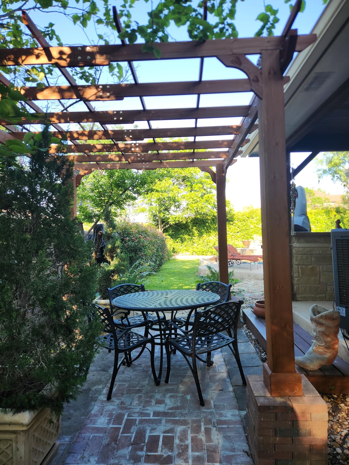 MUPATER 12x16 FT All Cedar Wood Wooden Pergola, Pergola Kit with Stakes, Quality Wood Supported Structure, Snow and Wind Supported, Outdoor Garden Shelter with Cedar Framed for Backyard, Deck, Lawn customer photo 2