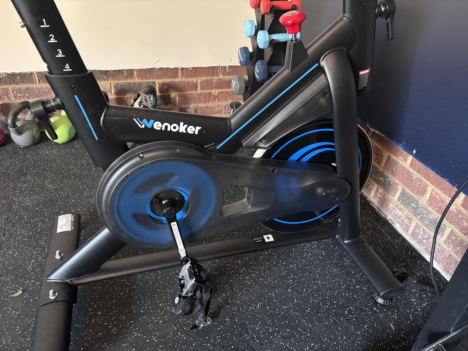 Exercise Bike - Magnetic Resistance Stationary Bike, Silent Indoor Cycling Bike with App Sync, Adjustable Seat, LCD Monitor, Smooth & Quiet for Cardio Workout customer photo 1