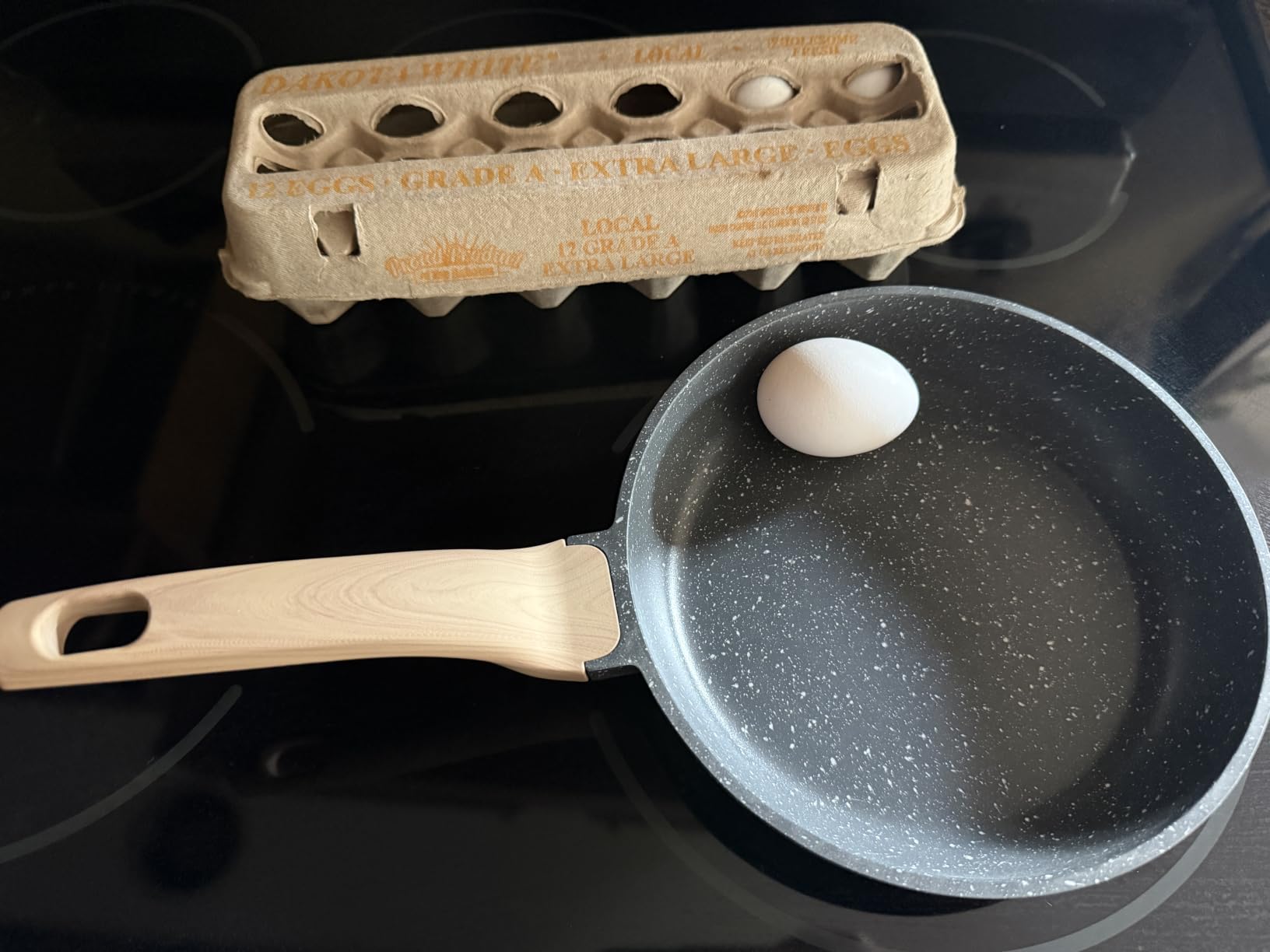 Roomena 8 inch Nonstick Frying Pan Skillet, Non Stick Granite Fry Pans, Omelette Pan, Egg Frying Pan with Heat-Resistant Handle, Requires Installation, PFOA Free Chef's Pan, Induction Compatible customer photo 2