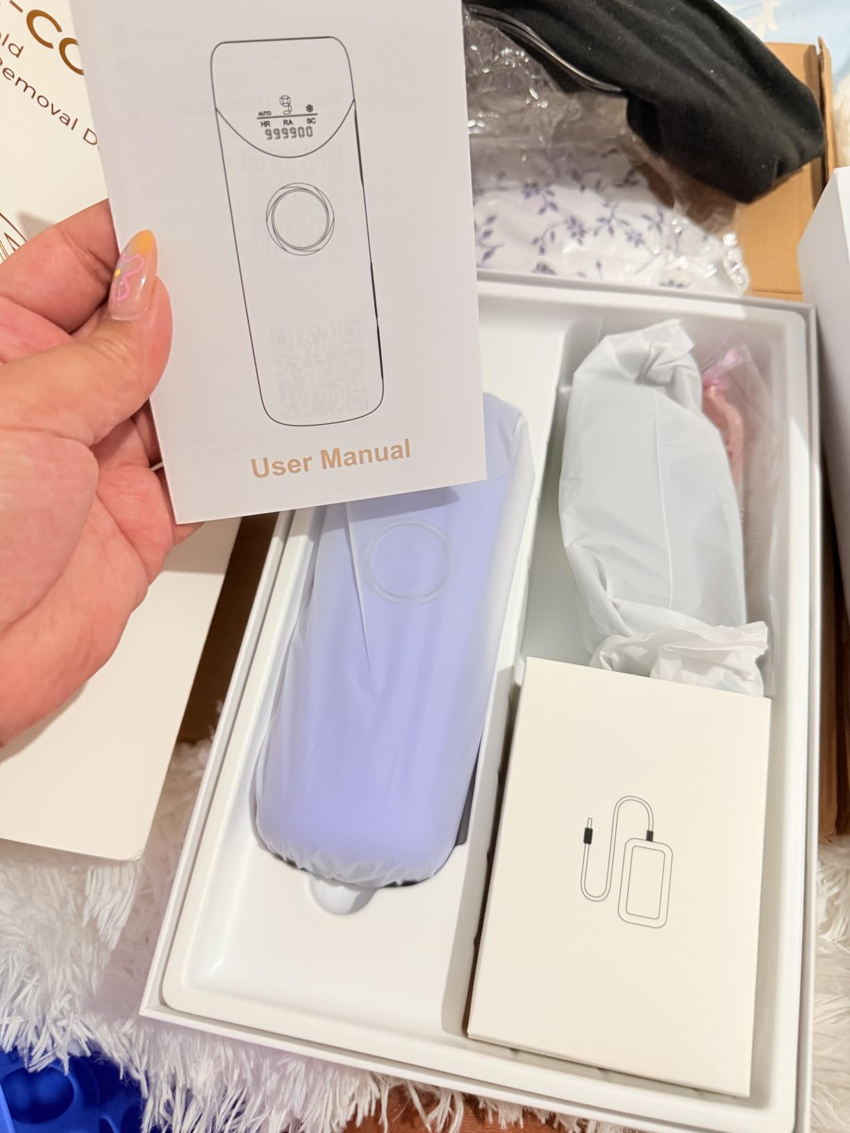 Ubroo Laser Hair Removal for Women, 97.6% Hair Reduction in 2 Session, 5C Ice Cooling IPL Hair Removal Device, Hair Removal at Home for Legs Bikini Armpits Facial (Gold) customer photo 2