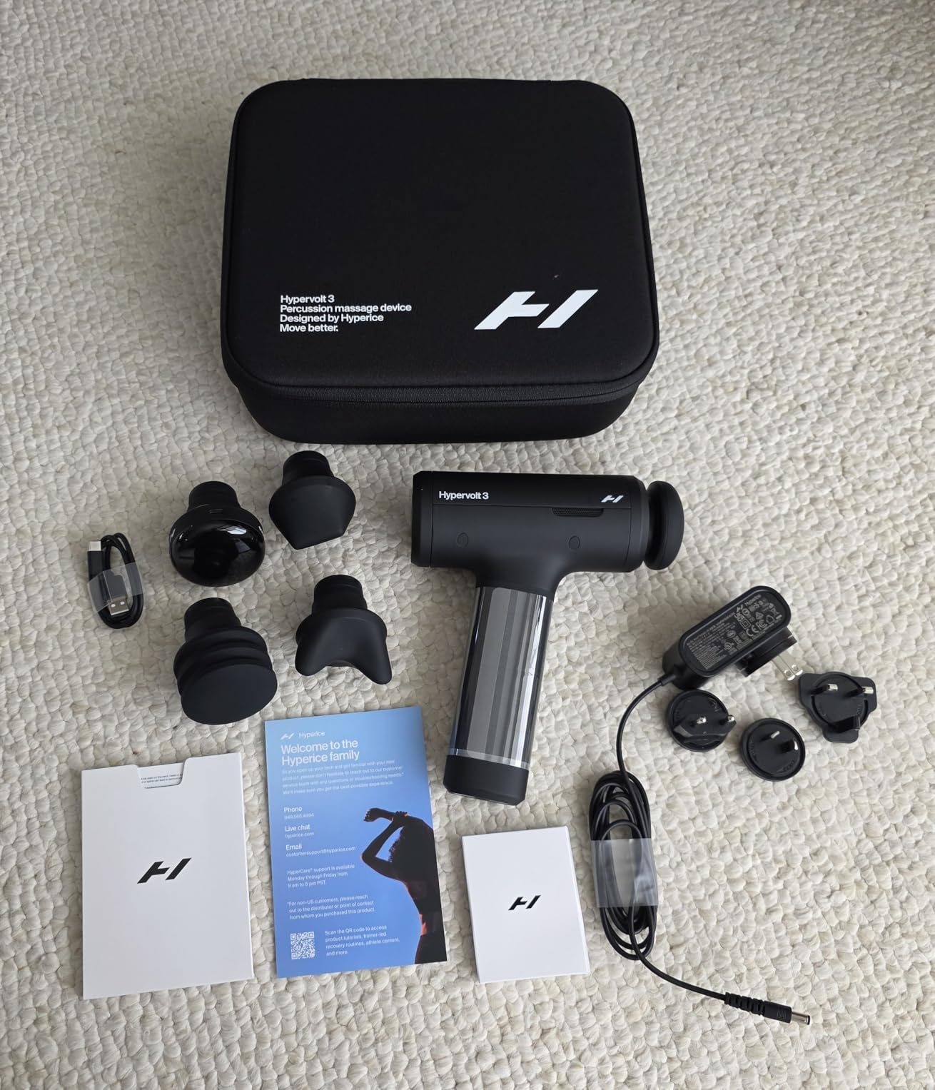 Hyperice Hypervolt 3 - QuietGlide Technology Handheld Percussion Massage Gun | 5 Speeds, 5 Interchangeable Heads | Helps Relieve Sore Muscles, Improve Mobility and Speed Up Recovery customer photo 2
