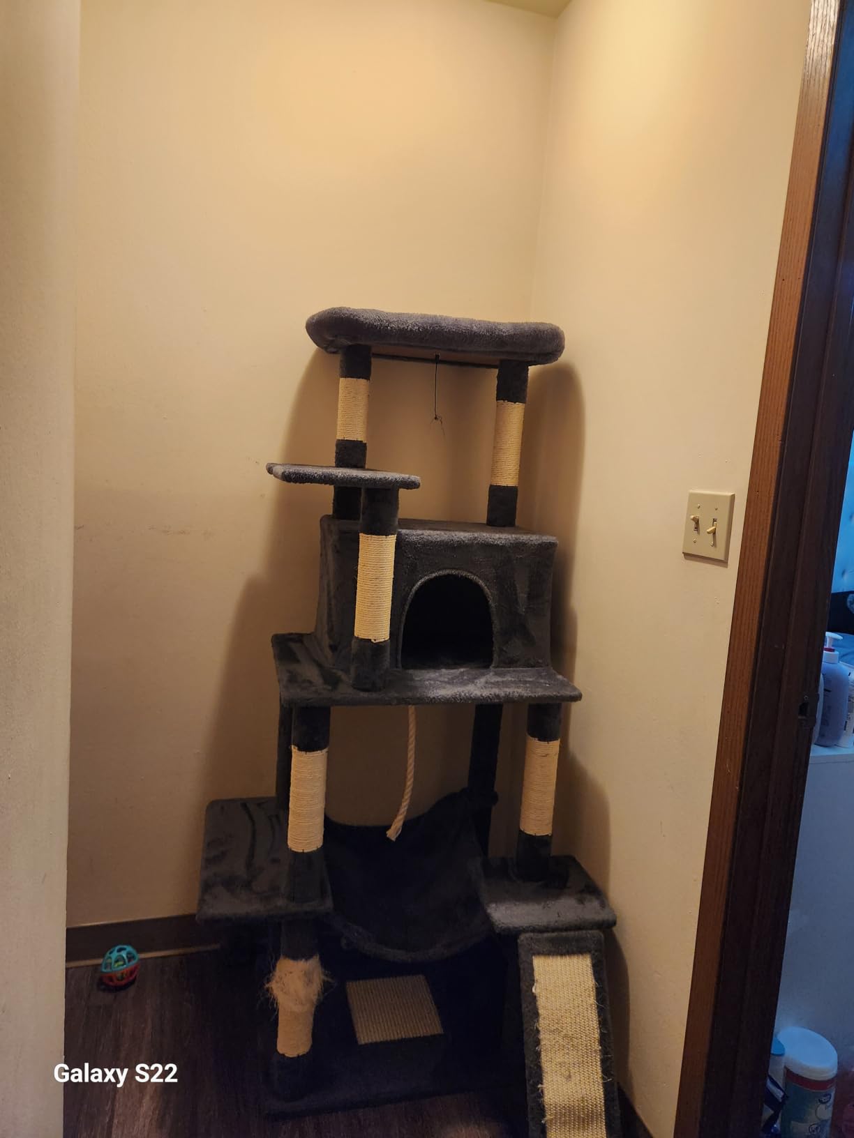 Cat Craft Cat Tree 63 Inch Cat Tower for Indoor Cats, Multi-Level Cat Tree for Large Cats 20 lbs+ Heavy Duty Cat Tower with Sisal Scratching Posts, Hammock, Condo and Extended Platform, Dark Grey customer photo 1