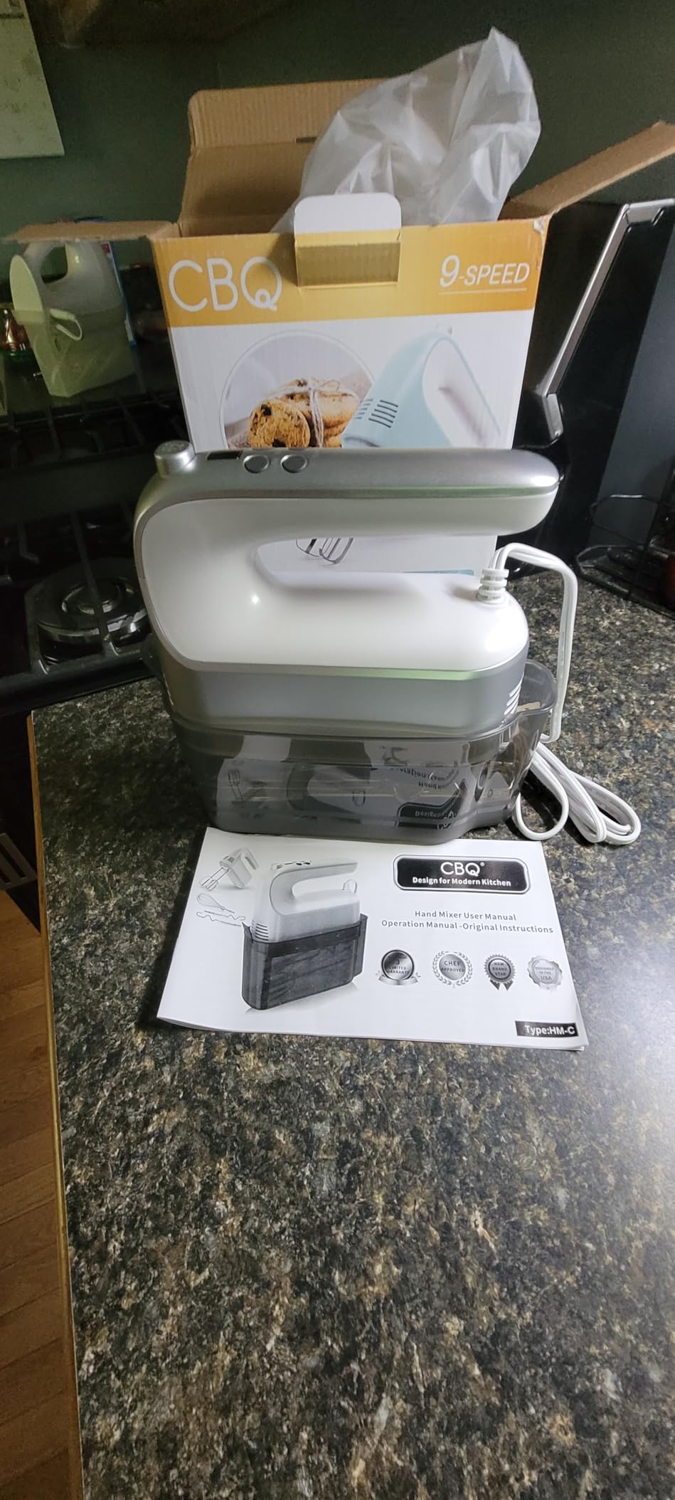 CBQ Hand Mixer Electric, 9 Speed 400W Handheld Mixer with Digital, Touch Button, Turbo, Snop-On Storage Case, 5 Stainless Steel Accessories, Hand Mixer Electric Handheld for Cake, Cookie, Egg (Red) customer photo 2
