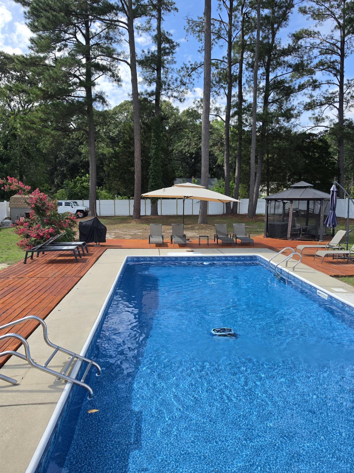 10x13FT Cantilever Outdoor Patio Umbrellas, Double Top Large Rectangle Umbrella, Heavy Duty 360° Rotation Offset Outdoor Sun Shade Umbrella for Garden Deck Pool Backyard Patio, Navy Blue customer photo 1