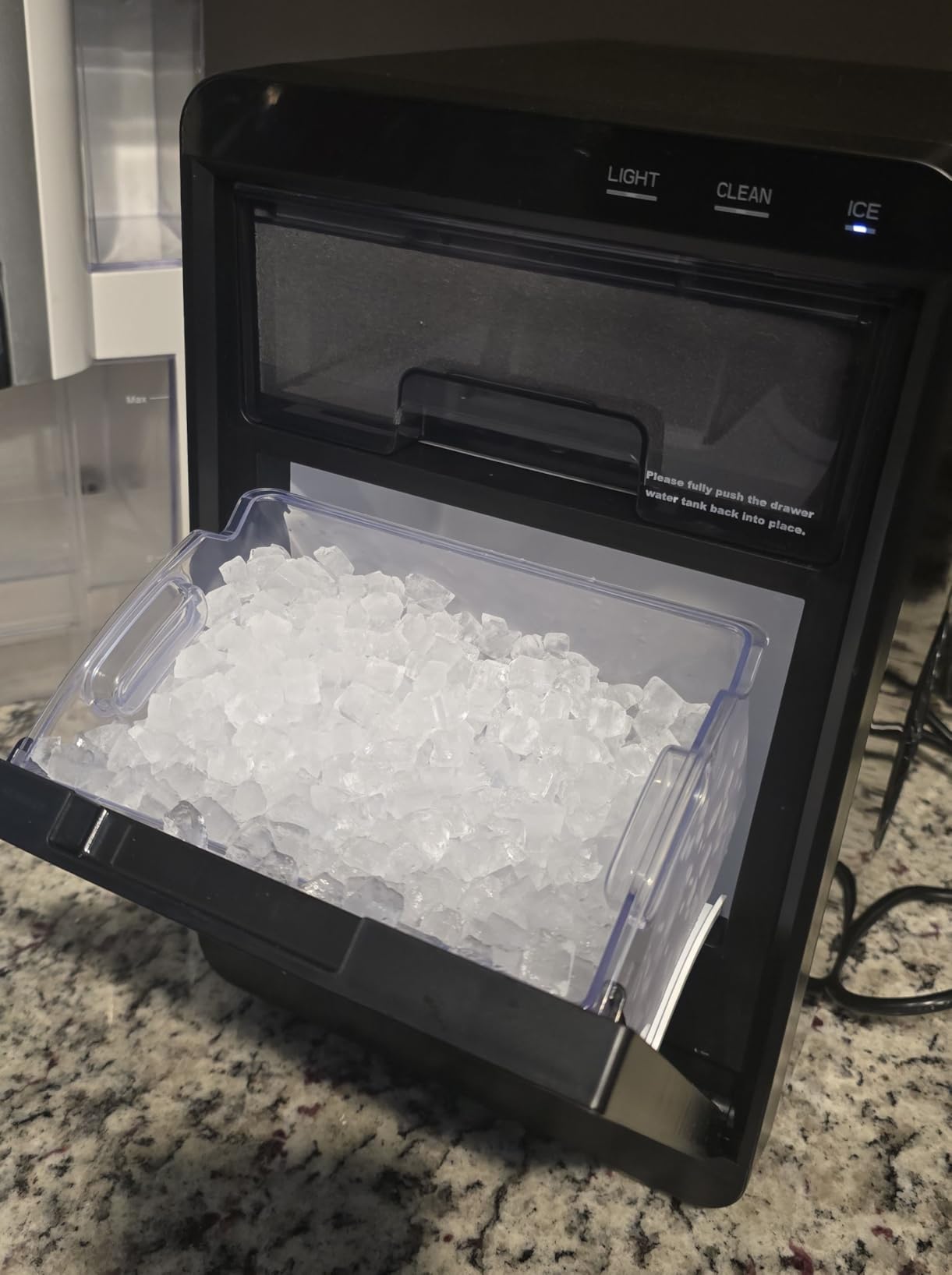 Nugget Ice Maker Countertop, 44 lb/Day, Chewable Ice, Self-Cleaning | Brushed Black Stainless Steel, TDS Pen, Stainless Steel Ice Scoop with Hook, Soft Pebble Ice for Home Kitchen, Office & RV customer photo 2