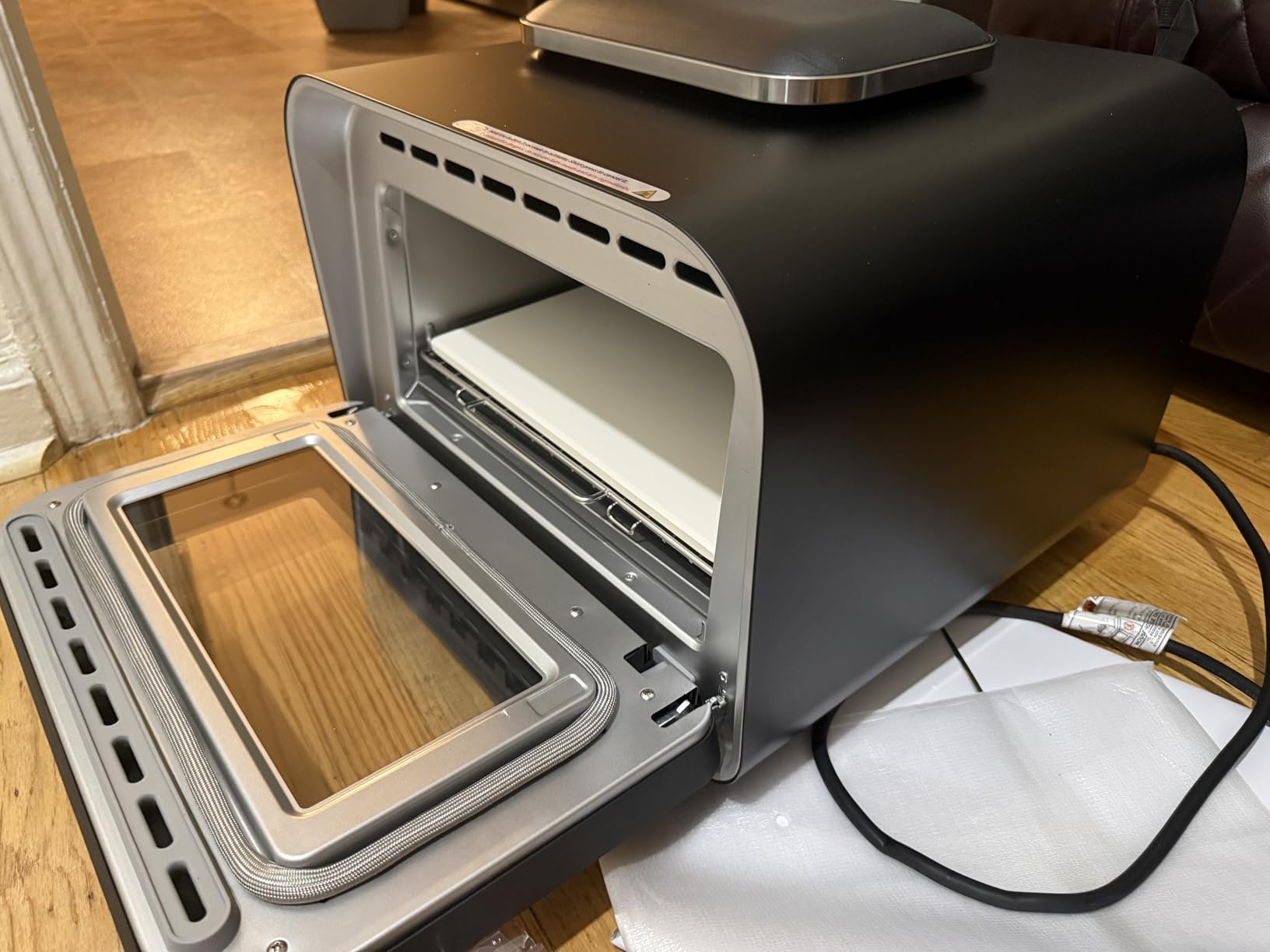KINGWISE Convection Pizza Oven Electric, IPX4 Waterproof Countertop Air Fryer Oven, Fits 13-Inch Pizza, Heats up to 750℉, 6 Cooking Functions and 5 Pizza Presets, Pizza Stone & Pizza Peel Included customer photo 1