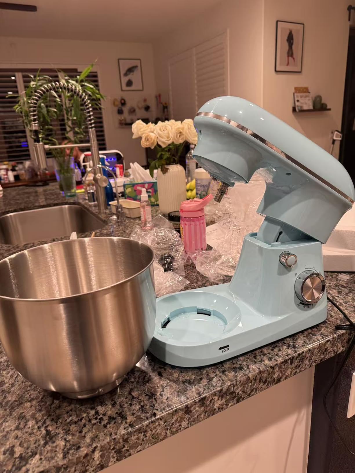NEWBULIG Stand Mixer 4.2QT, Kitchen Electric Mixers Alternative | 10-Speed Dough Hook, Whisk, Beater & Splash Lid, Multi-Cover for Baking, Cakes and Home Cooking Needs customer photo 1