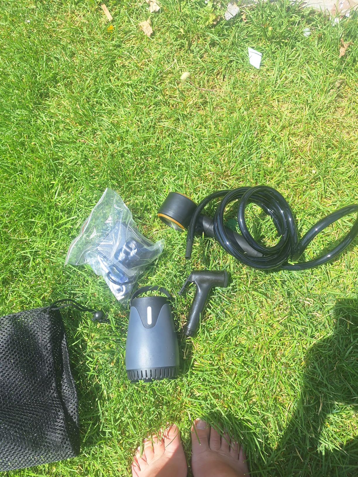 Portable Shower for Camping, 8000mAh Rechargeable Camp Shower Pump, LED Display Temp & Power, 5 Pressure Settings, 4 Spray Modes customer photo 2