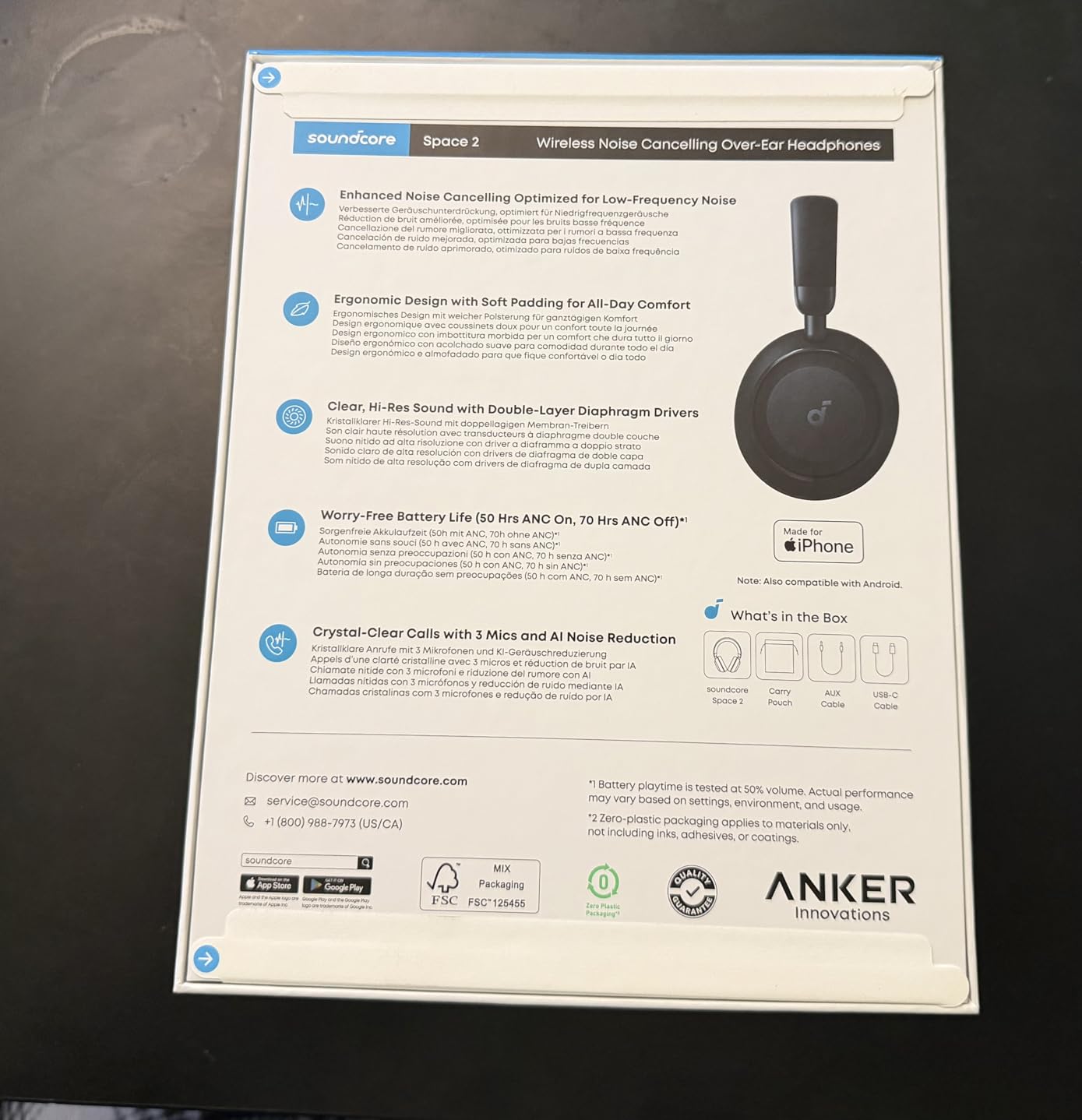 Soundcore Anker Space 2 Bluetooth 6.1 Over-Ear Headphones, Travel-Ready customer photo 1