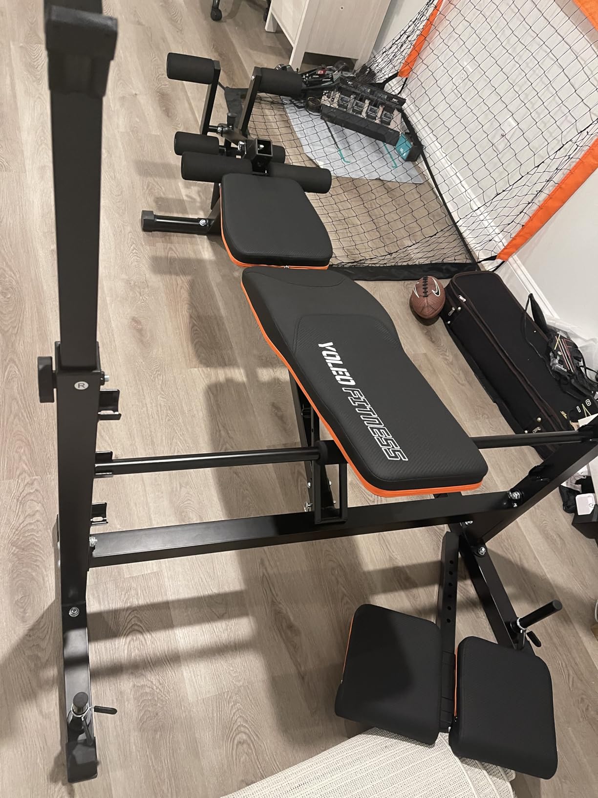YOLEO 1+X Olympic Weight Bench with Upgraded Roman Chair/Preacher Curl/Leg Extension, Foldable 1870Lbs Wide Bench Press Rack with Ergonomic Support Backrest for Heavy Lifters for Home Gym customer photo 2
