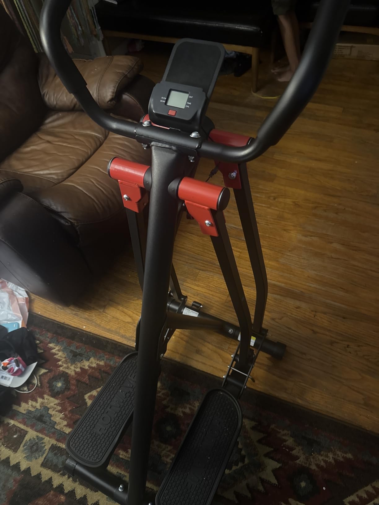 Air Space Walker, Foldable Elliptical Exercise Machine | Gentle on Joints & Low-Impact. 350lb capacity. Cross trainer stepper. Home gym equipment. customer photo 2