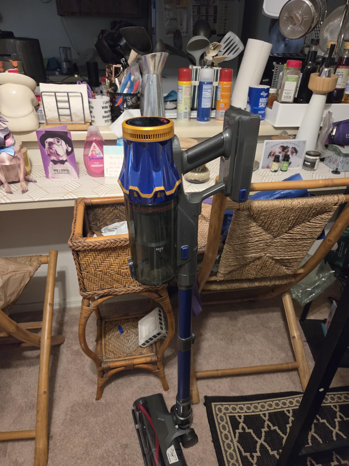 Cordless Vacuum Cleaner, Upgraded 650W 55KPA 70Mins Vacuum Cleaners for Home with Self-Standing Vacuum Cleaner Stick, Anti-tangle Wireless Vacuum, OLED Screen 1.8L Cup for Pet Hair/Carpets/All Floor customer photo 2