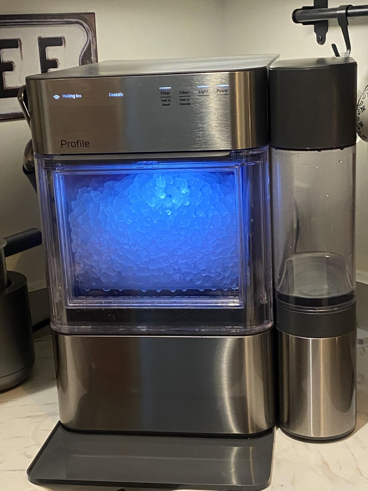 GE Profile Opal Ultra, Countertop Nugget Ice Maker, 1 Gal XL Side Tank, Amazon Exclusive, WiFi Black Stainless Steel customer photo 1