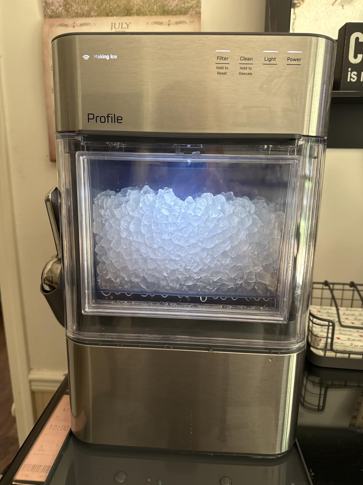 GE Profile Opal Ultra, Countertop Nugget Ice Maker, 1 Gal XL Side Tank, Amazon Exclusive, WiFi Black Stainless Steel customer photo 2
