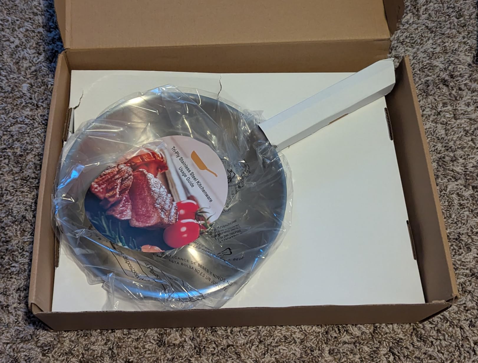 12 Inch Tri-Ply Stainless Steel Wok Pan, Uncoated Wok for Stir Fry | PFOA/PFOS Free, Heavy-Gauge Flat Bottomed Cookware, Suitable for Induction & Electric Stoves, Detachable Handle customer photo 2