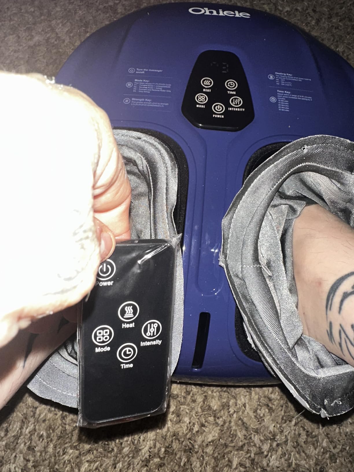 Foot Massager with Heat,Shiatsu Deep Kneading Massager for Plantar Fasciitis, Foot Massage Machine with Multi Massage Modes & Remote Control for Pain Relief (Purple) customer photo 2