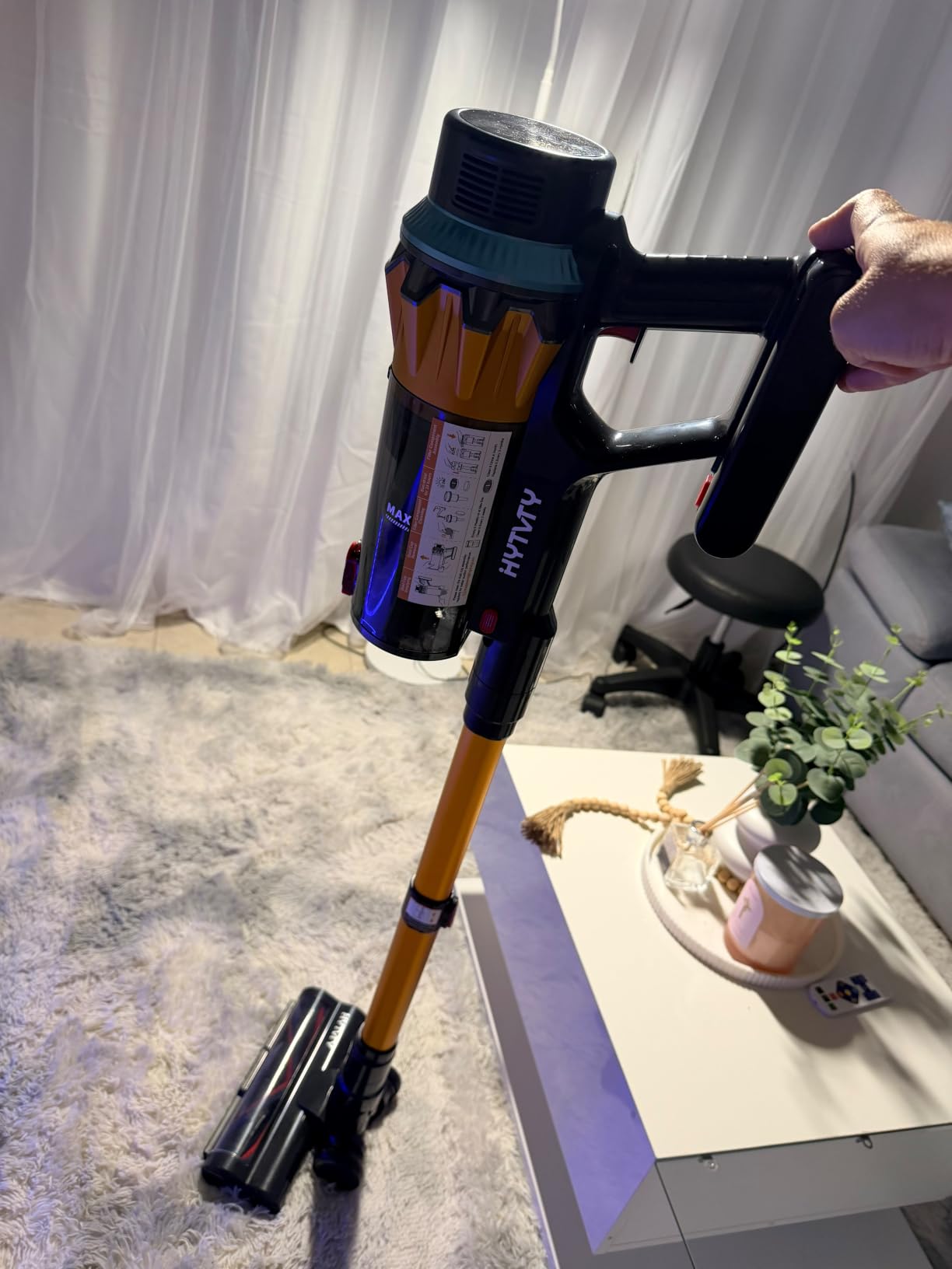 Cordless Vacuum Cleaner, 650W/60Kpa/70 Mins Cordless Stick Vacuum, Self-Standing Wireless Vacuum with LED Display, 1.8L Dust Cup, Anti-Tangle Vacuum Cordless, Vacuum Cleaners for Home/Pet Hair/Carpet customer photo 2