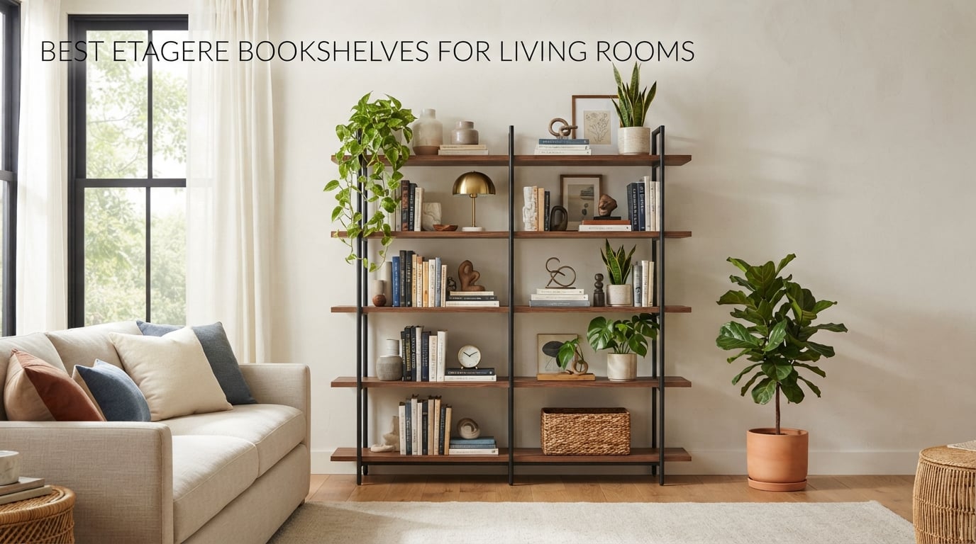 Best etagere bookshelves for living rooms