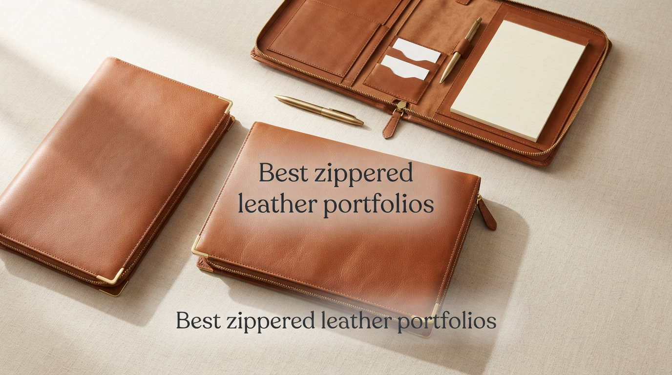 Best zippered leather portfolios