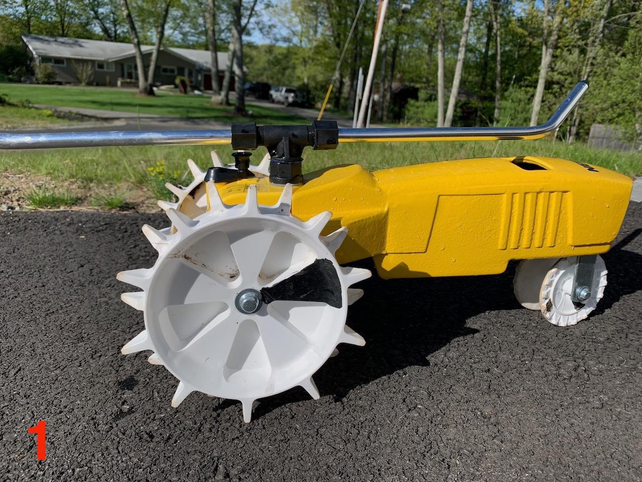 Nelson Rain Train 13,500 Square Feet Cast Iron Outdoor Lawn Traveling Water Sprinkler for Yard, and Garden, with Auto Shut Off, Yellow customer photo 1