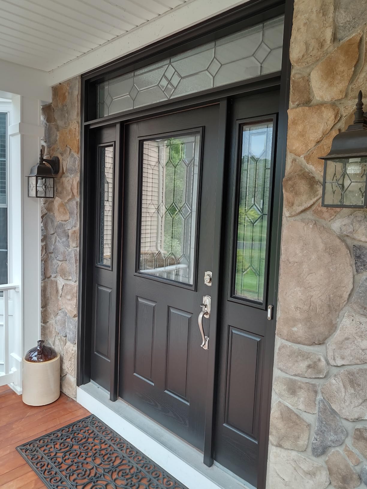 SCHLAGE Front Door Entry Handleset, Accent Lever, Aged Bronze | Exterior front door handleset with deadbolt & reversible interior lever, Easy install, Certified security/durability, 2 keys customer photo 1