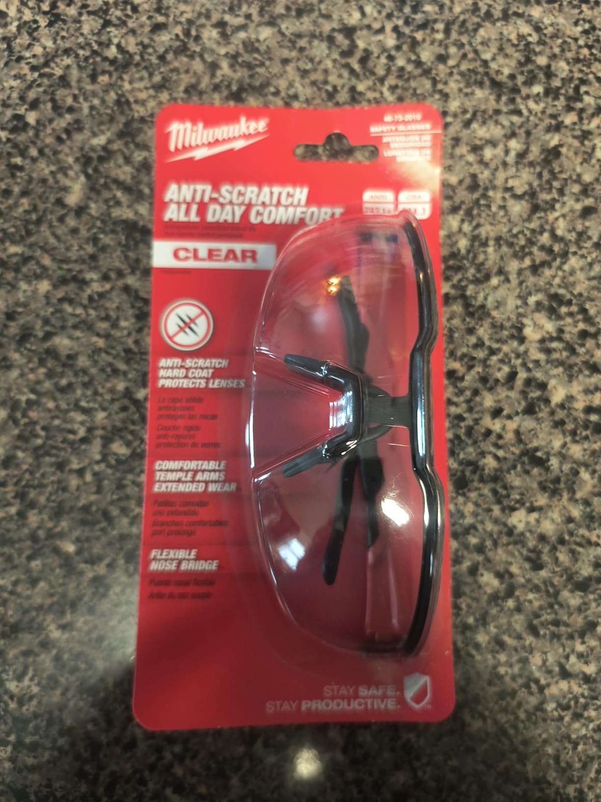 Milwaukee Anti-Fog Safety Glasses Clear Lens Black/Red Frame 2 pc. - Case of 2 customer photo 1