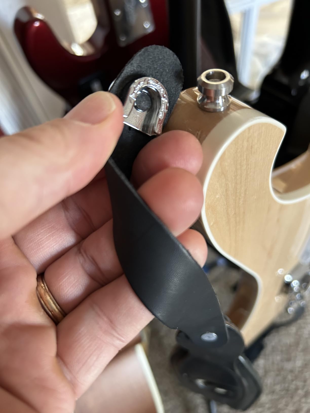Fender Straplock W/ Button Chrome | Includes strap lock and button, chrome finish, secure fit for electric and acoustic guitars, Fender guitar accessories customer photo 1