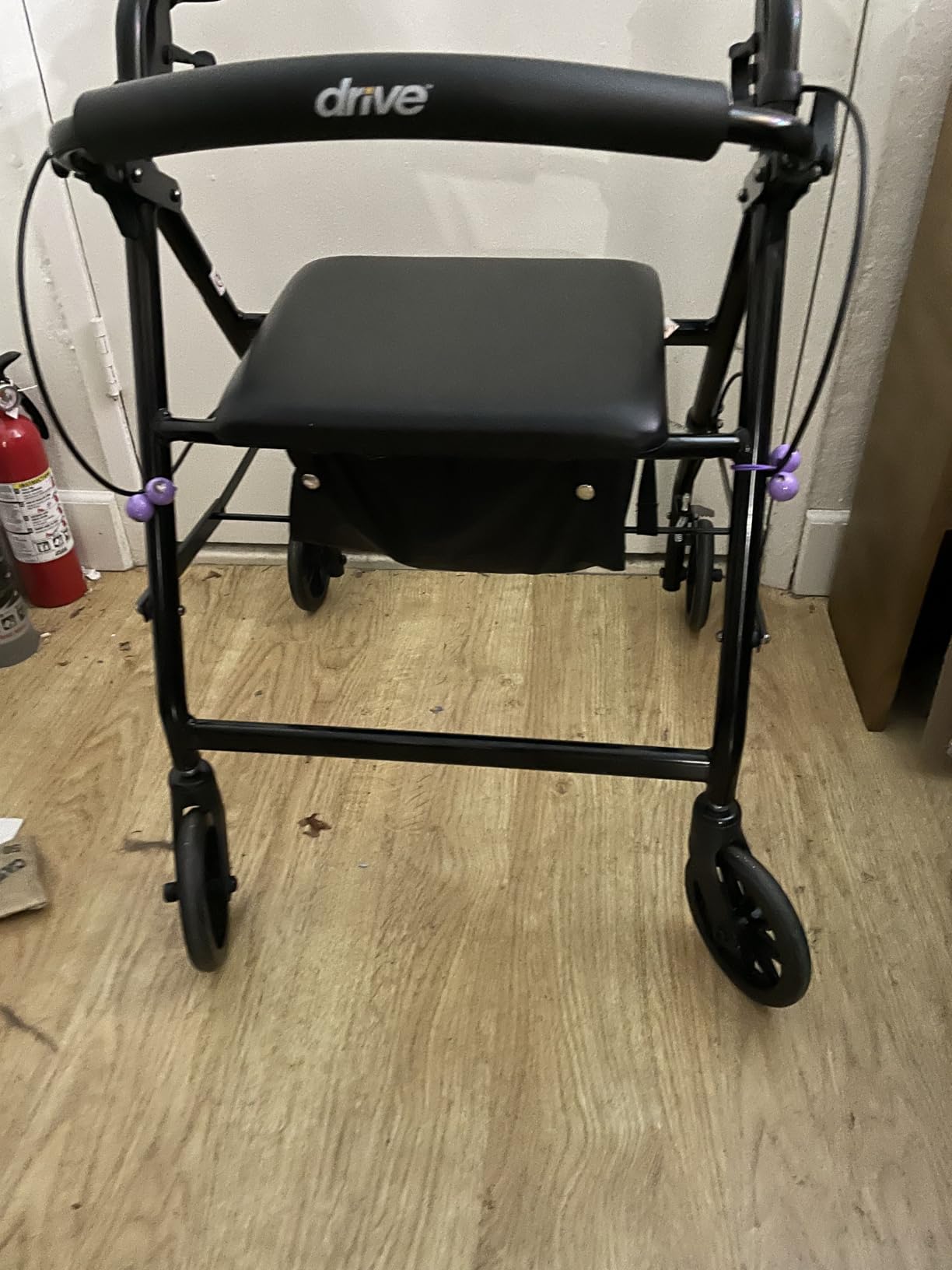 Drive Medical Aluminum Rollator Walker - Fold Up - Padded Seat - 6 Inch Wheels - Lightweight Portable Design - Indoor Outdoor Mobility Aid - Blue customer photo 1