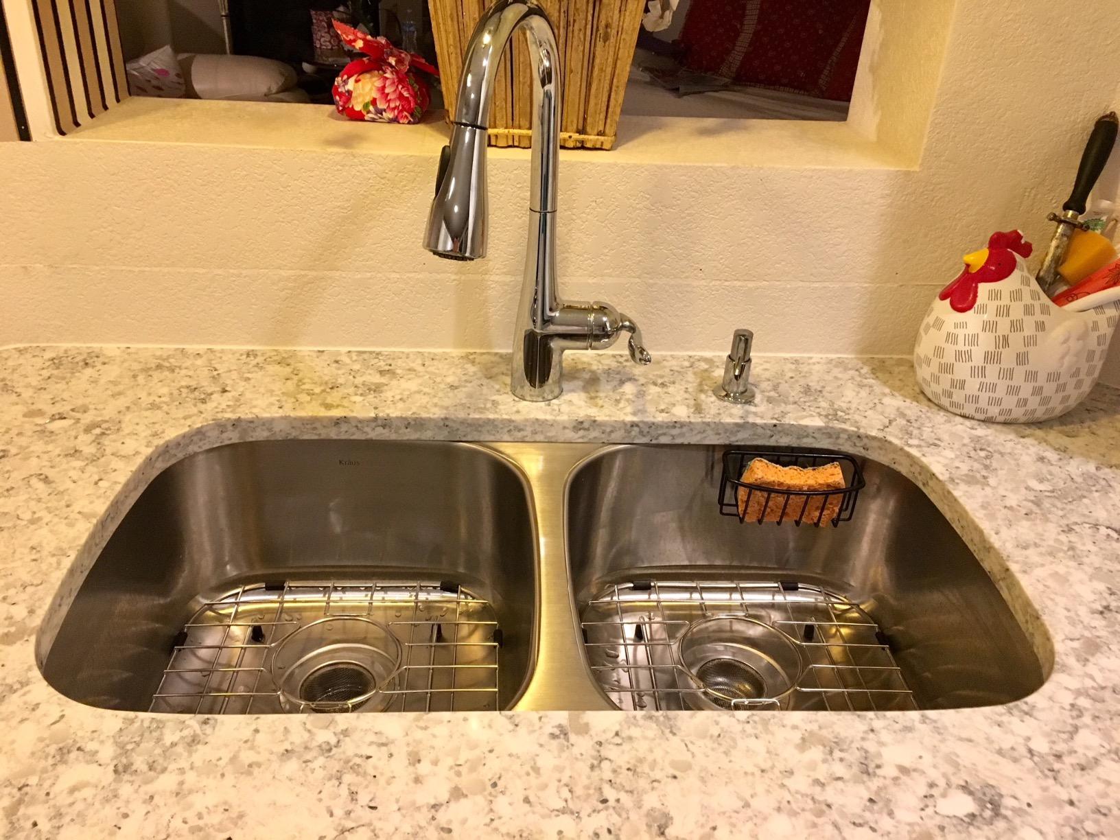 KRAUS Premier 32-inch Undermount 50/50 Double Bowl 18-Gauge Stainless Steel Kitchen Sink with Strainers (x2), KBU22 customer photo 2