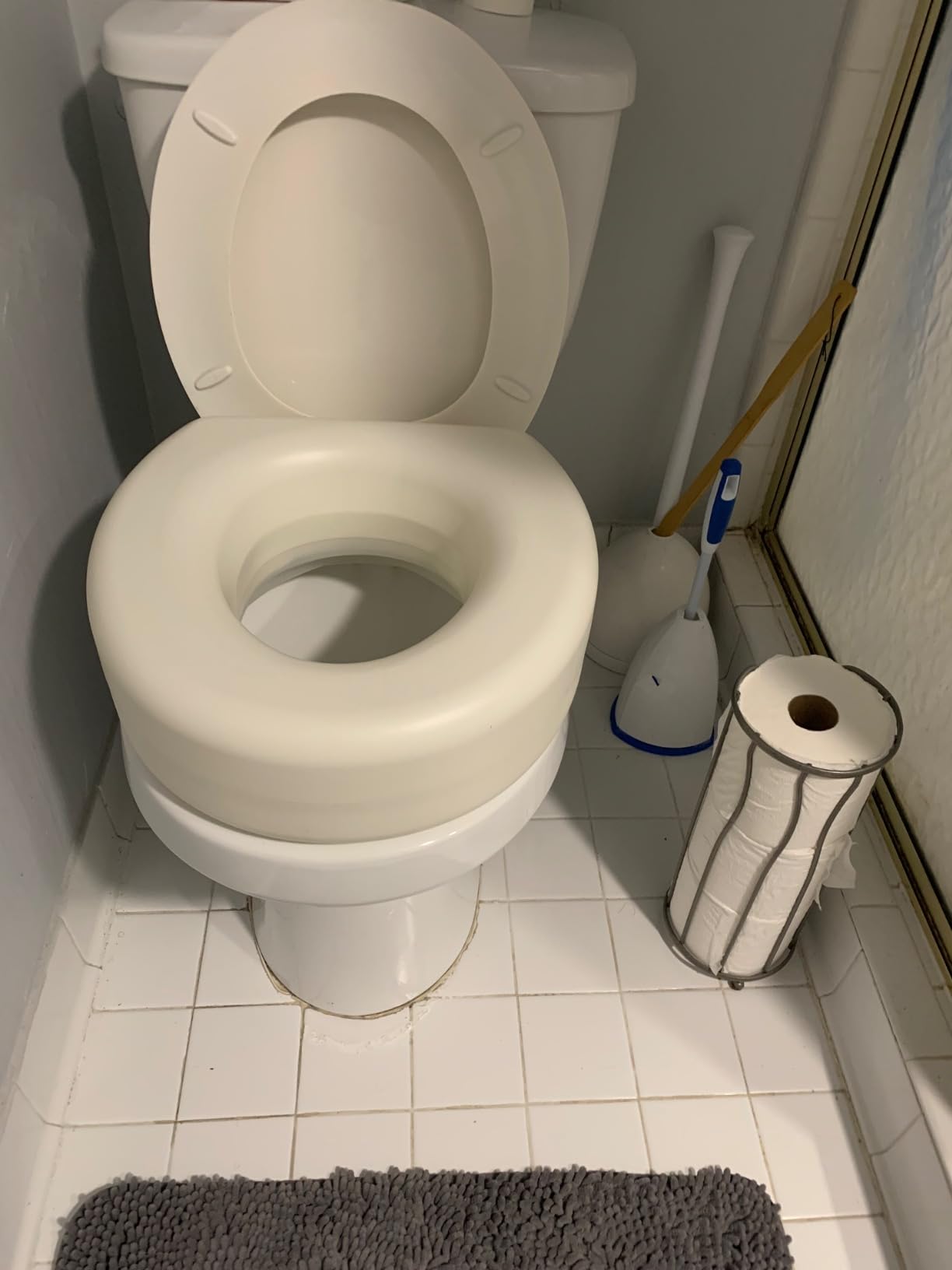 AquaSense 4-Inch Portable Toilet Seat Riser, Elevated Seat for Seniors | Elevated Seat Offers Easy Installation and Sturdy, Non-Skid Design for Round Toilets at Home or Away customer photo 1