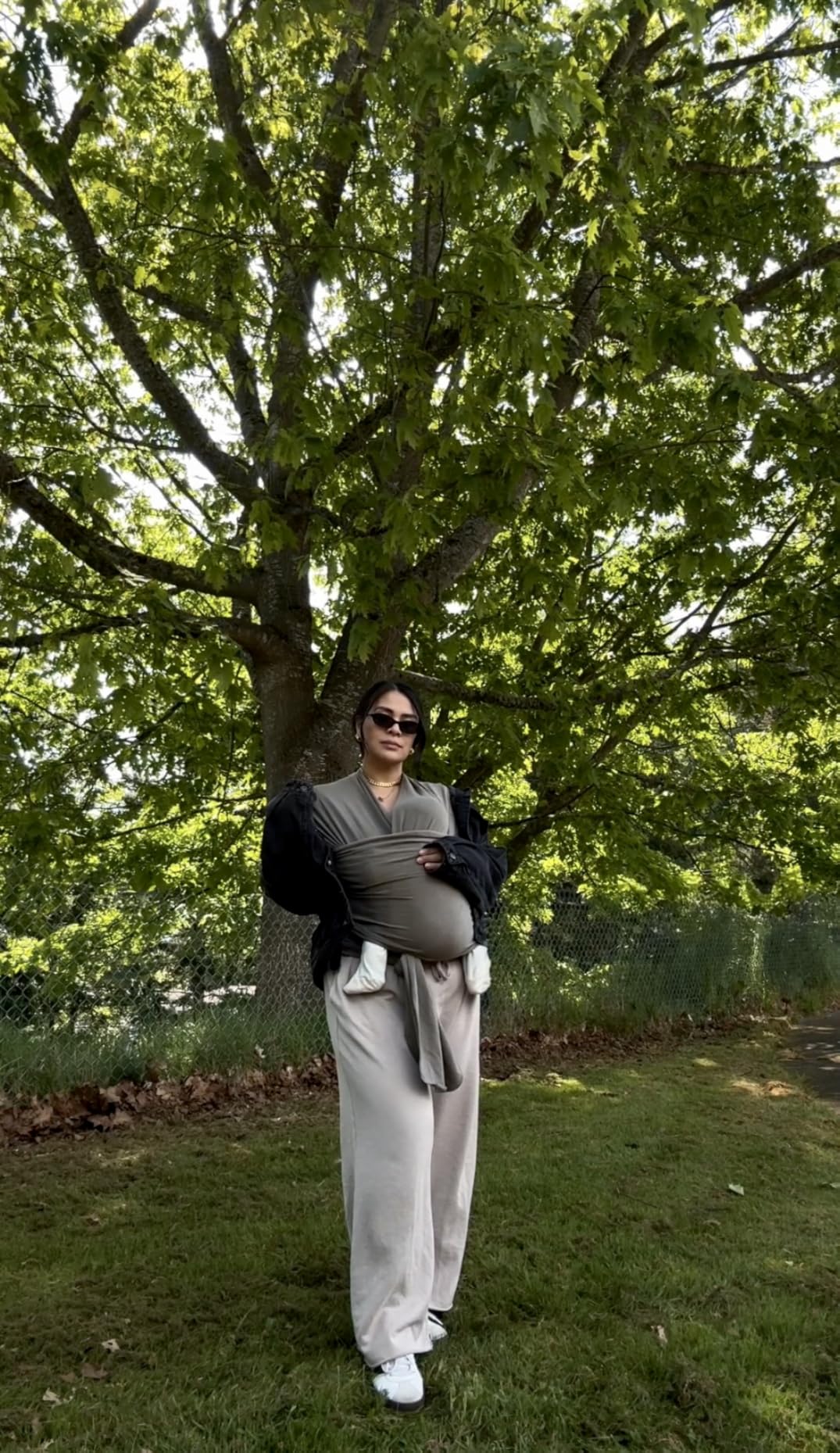 Boba Baby Wrap Carrier - Stretch Cotton Newborn Sling, Grey customer photo 2