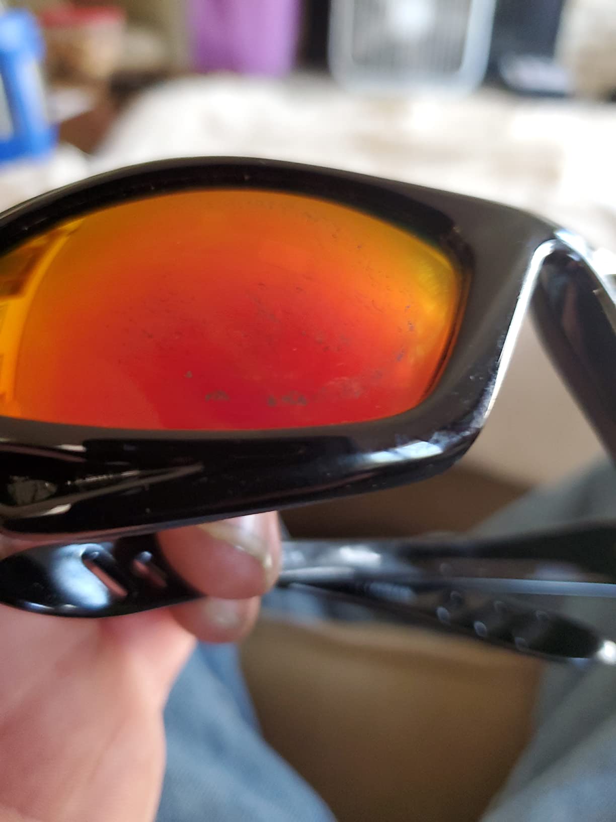 Hobart 770726 Shade 5, Mirrored Lens Safety Glasses, Black | Mirrored shade 5 polycarbonate lens; shatterproof and scratch-resistant; meets ANSI Z87.1 customer photo 1