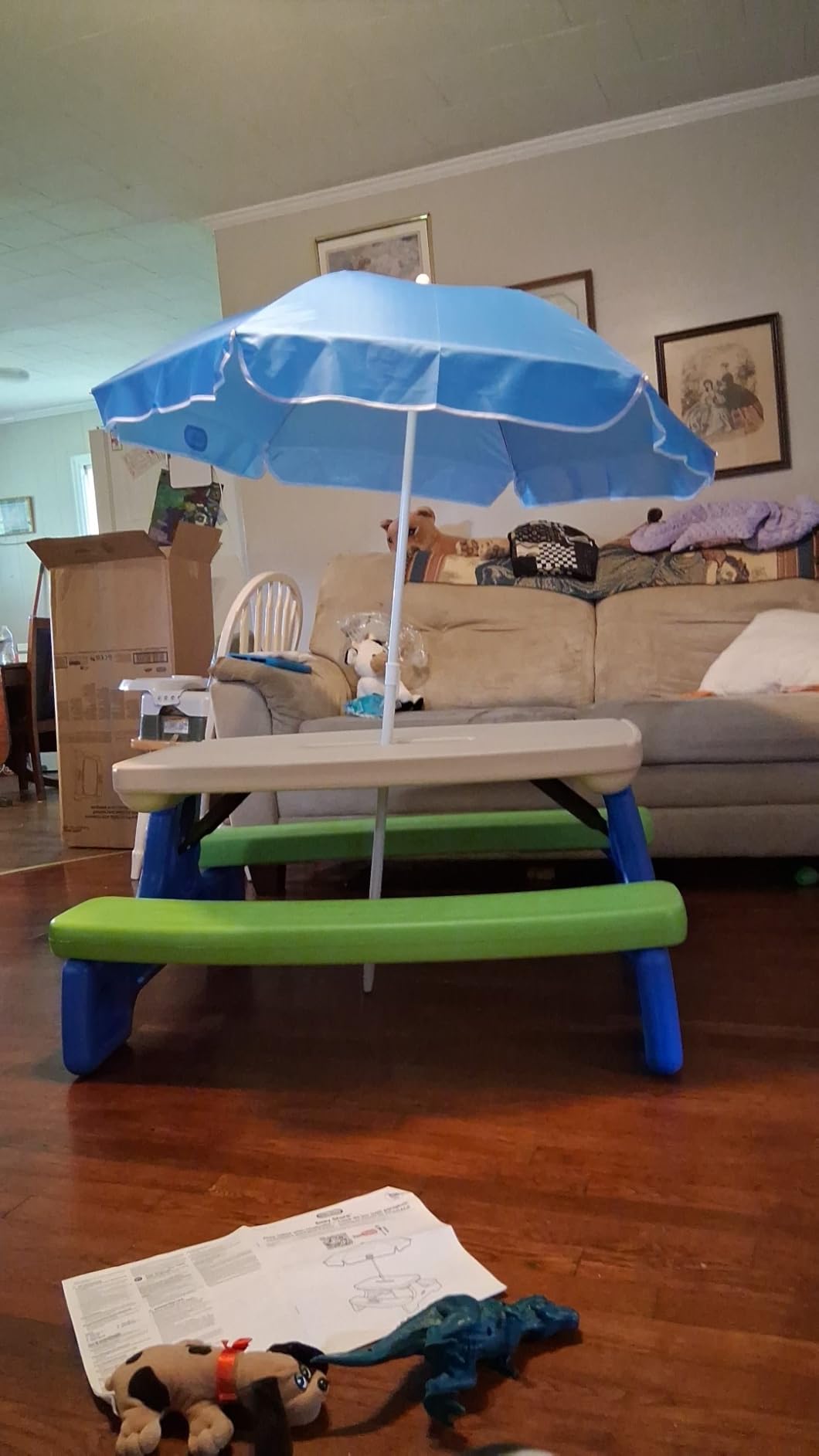 Little Tikes Easy Store Picnic Table with Umbrella, Multi Color, 42.00''L x 38.00''W x 19.75''H customer photo 1
