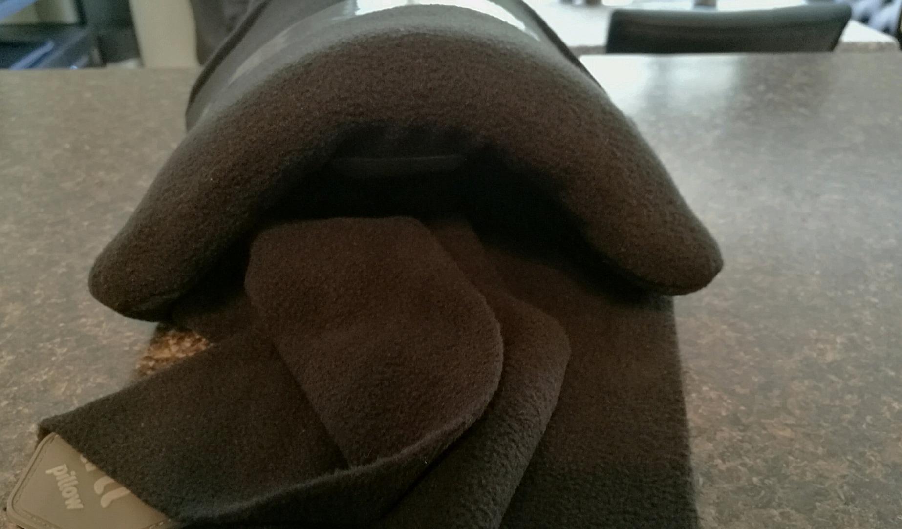Trtl Pillow - Scientifically Proven Neck Support Travel Pillow for Airplanes - Lightweight and Machine Washable - Ergonomic Design for Traveling on Cars and Trains - Black customer photo 2