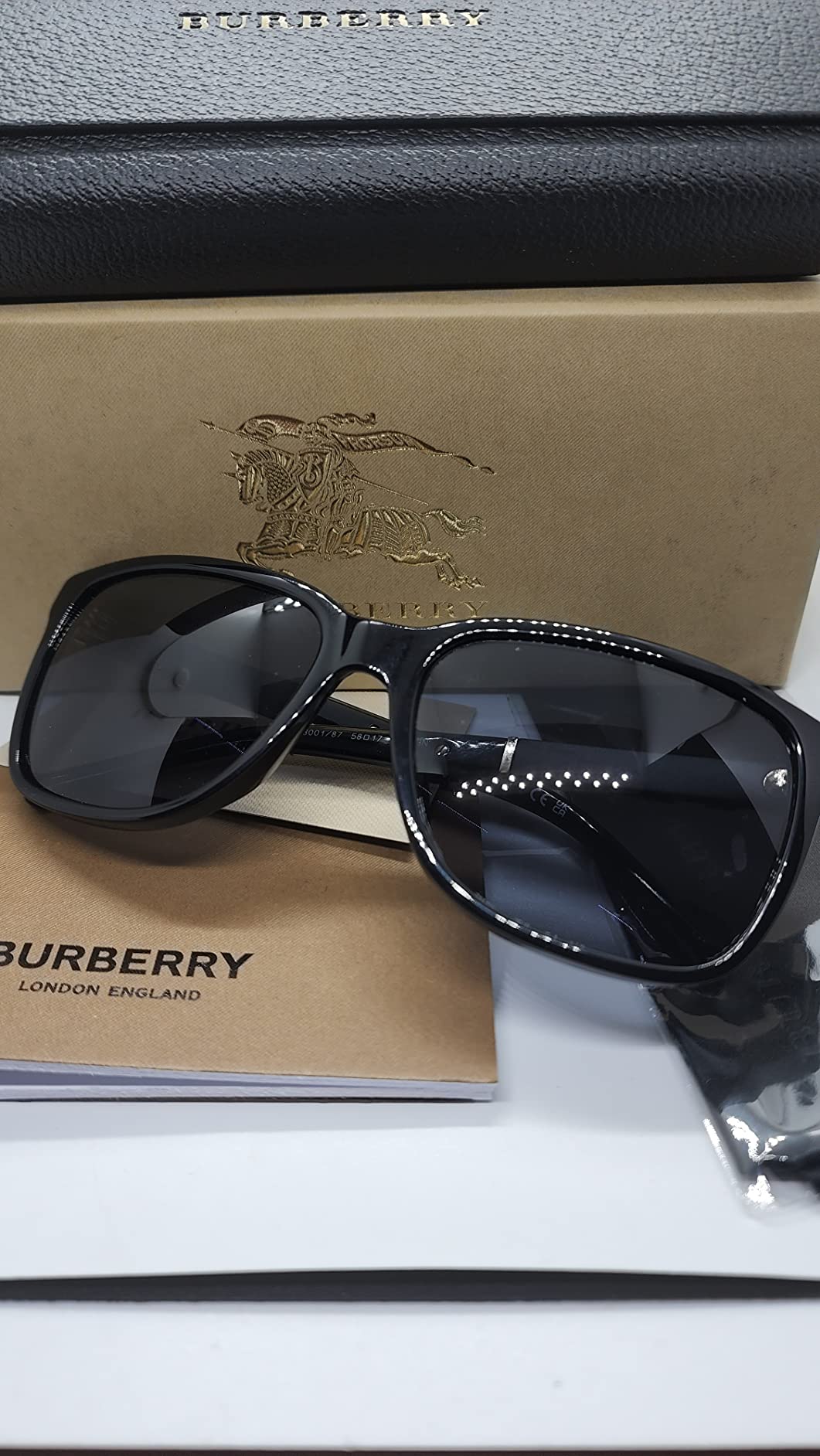 BURBERRY BE4181 3001/87 Black BE4181 Square Sunglasses Lens Category 3 Size 58m customer photo 2