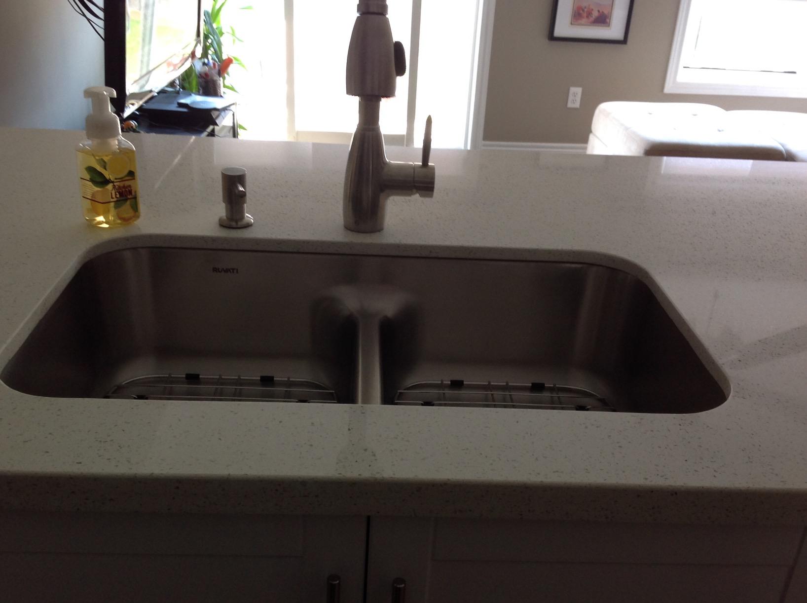 Ruvati 32-inch Undermount Kitchen Sink - 50/50 Double Bowl Kitchen Sinks, 16 Gauge T-304 Stainless Steel Kitchen sink with Brushed Finish - RVM4350 customer photo 1