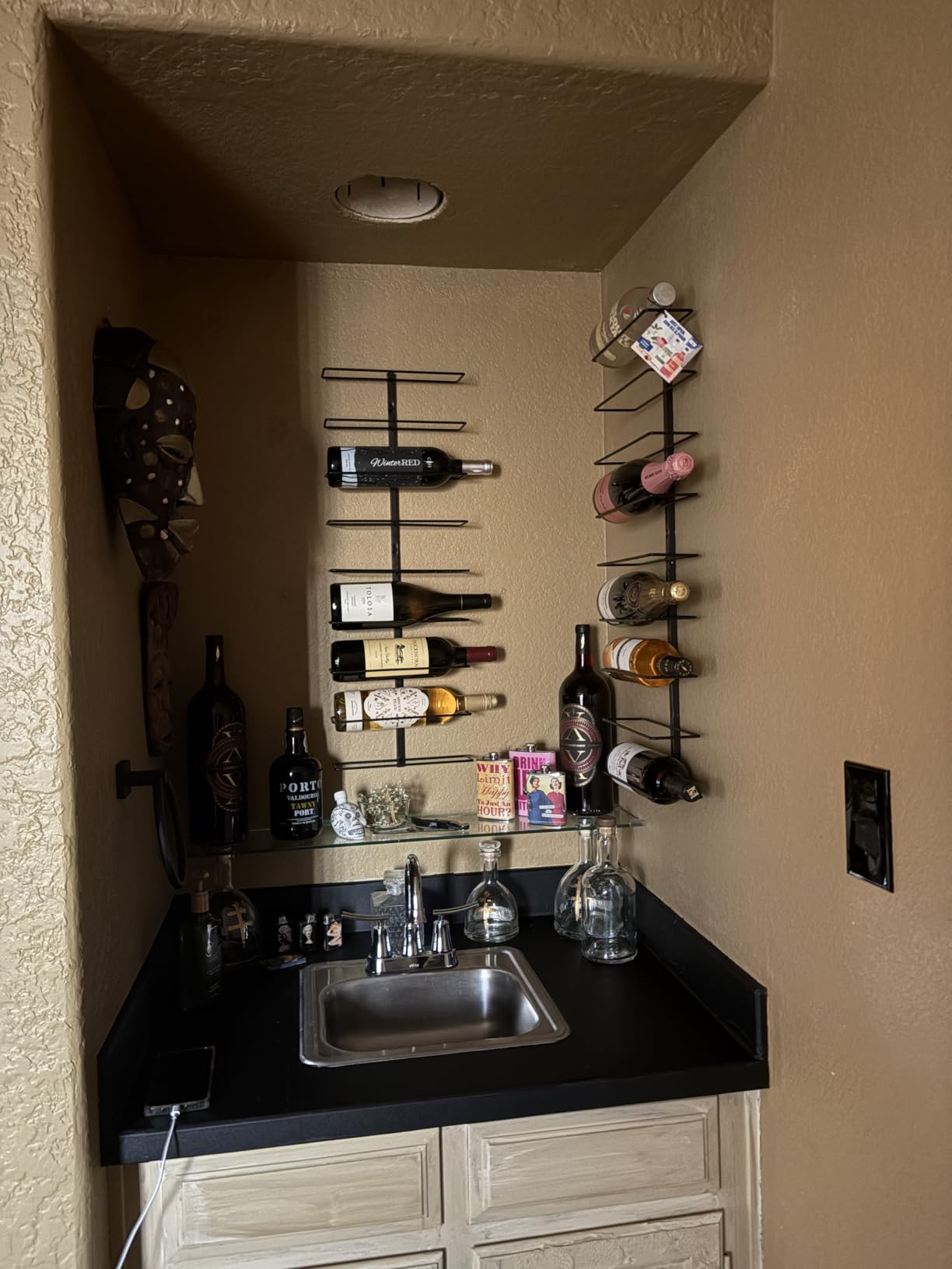 Sorbus Wall Mount Wine Rack - Holds 9 Bottles - Black Metal Wine Bottle Holder for Wall, Modern Wine Rack for Home Bar, Kitchen customer photo 2