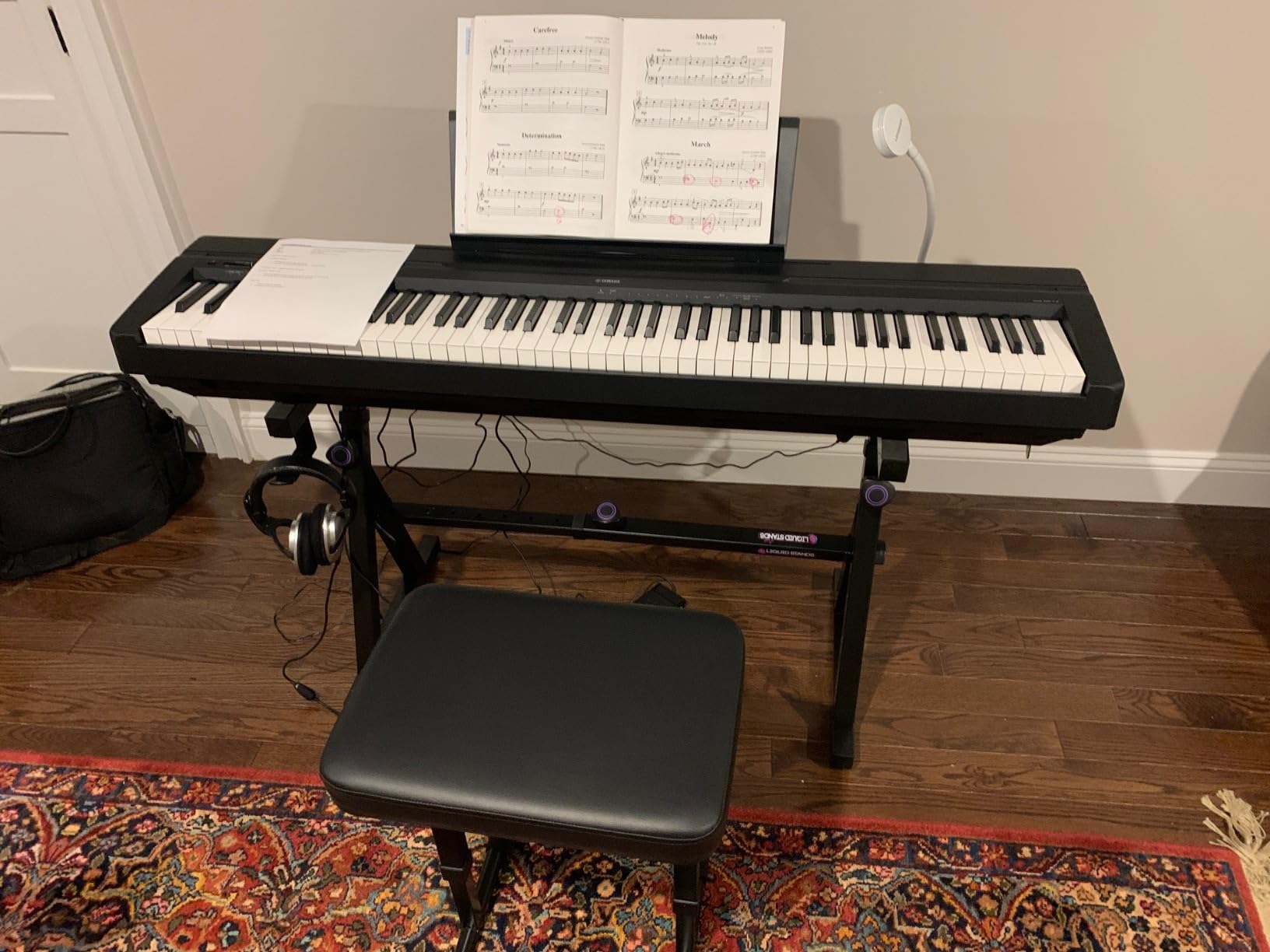 Yamaha P45 88-Key Weighted Portable Digital Piano Keyboard with Music Rest, Sustain Foot Switch, Built-in Speakers, USB Connectivity, Black customer photo 2