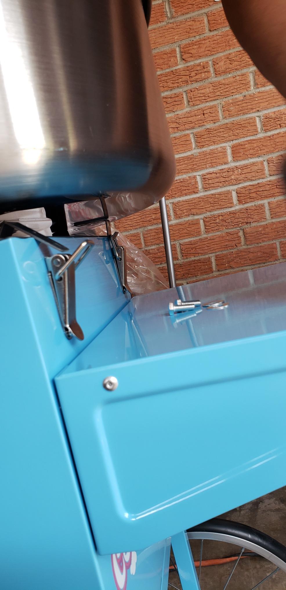Cotton Candy Machine With Cart - 1000W Flufftastic Floss Maker With Stainless-Steel Pan, Side Trays, And 13in Wheels By Great Northern Popcorn (Blue) customer photo 2