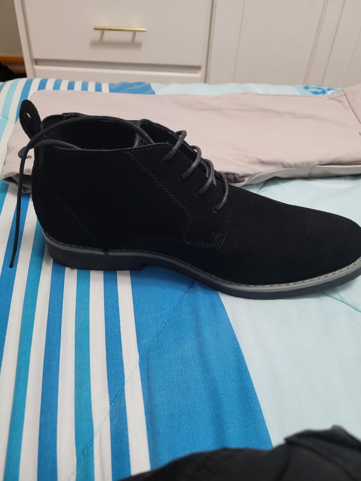 Bruno Marc Men's Classic Suede Dress Chukka Boots | 4-Eyelet Lace-Up & Stretch Collar, Shock-Absorbent Elastic EVA Footbed for Men Smart Casual Chukka Boots customer photo 1