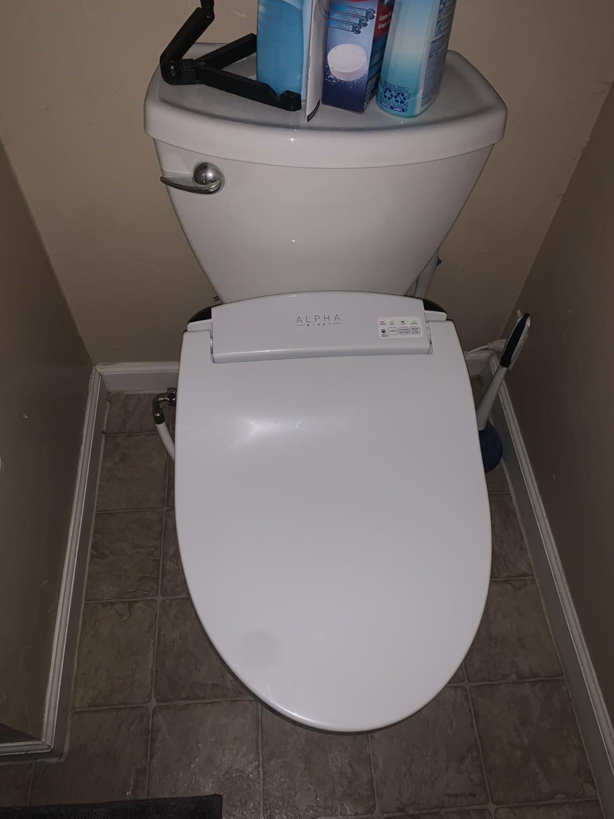 ALPHA BIDET JX2 Elongated Bidet Toilet Seat, White, Endless Warm Water, LED Light, Quiet Operation, Wireless Remote, Stainless Steel Nozzle, Sittable Lid, 3 Year Warranty customer photo 1