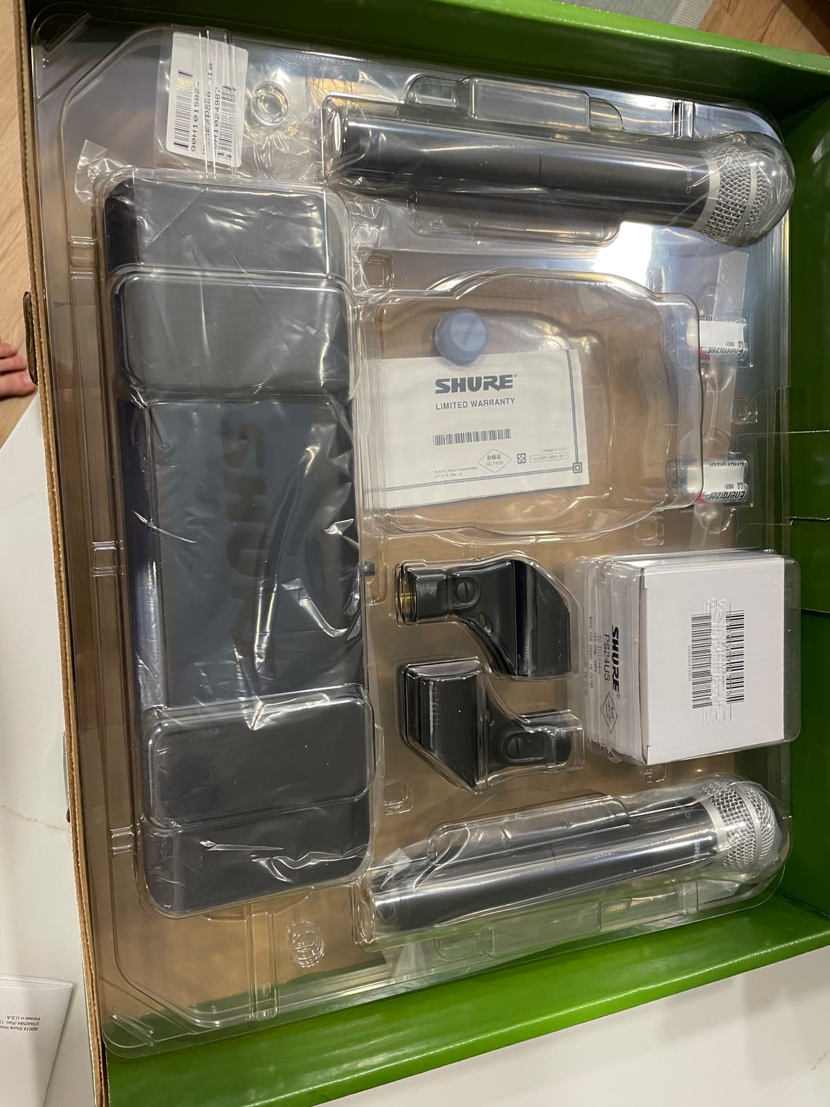Shure BLX288/PG58 Dual Wireless Vocal System - H10 Band | 14-hour battery, 300 ft UHF range with two PG58 handheld vocal mics customer photo 1