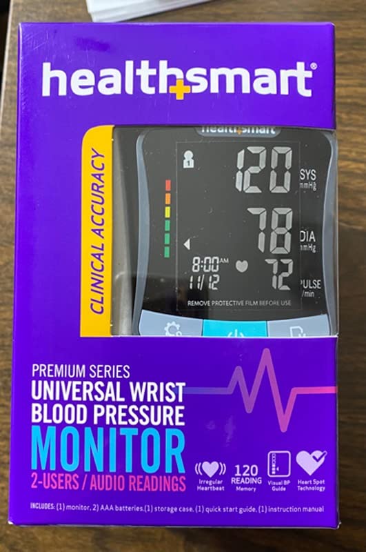 HealthSmart Digital Premium Wrist Blood Pressure Monitor with Cuff That Measures Pulse Heartbeat and High or Low BP, 120 Reading Memory Stores Up to 60 Readings for 2 Users customer photo 2