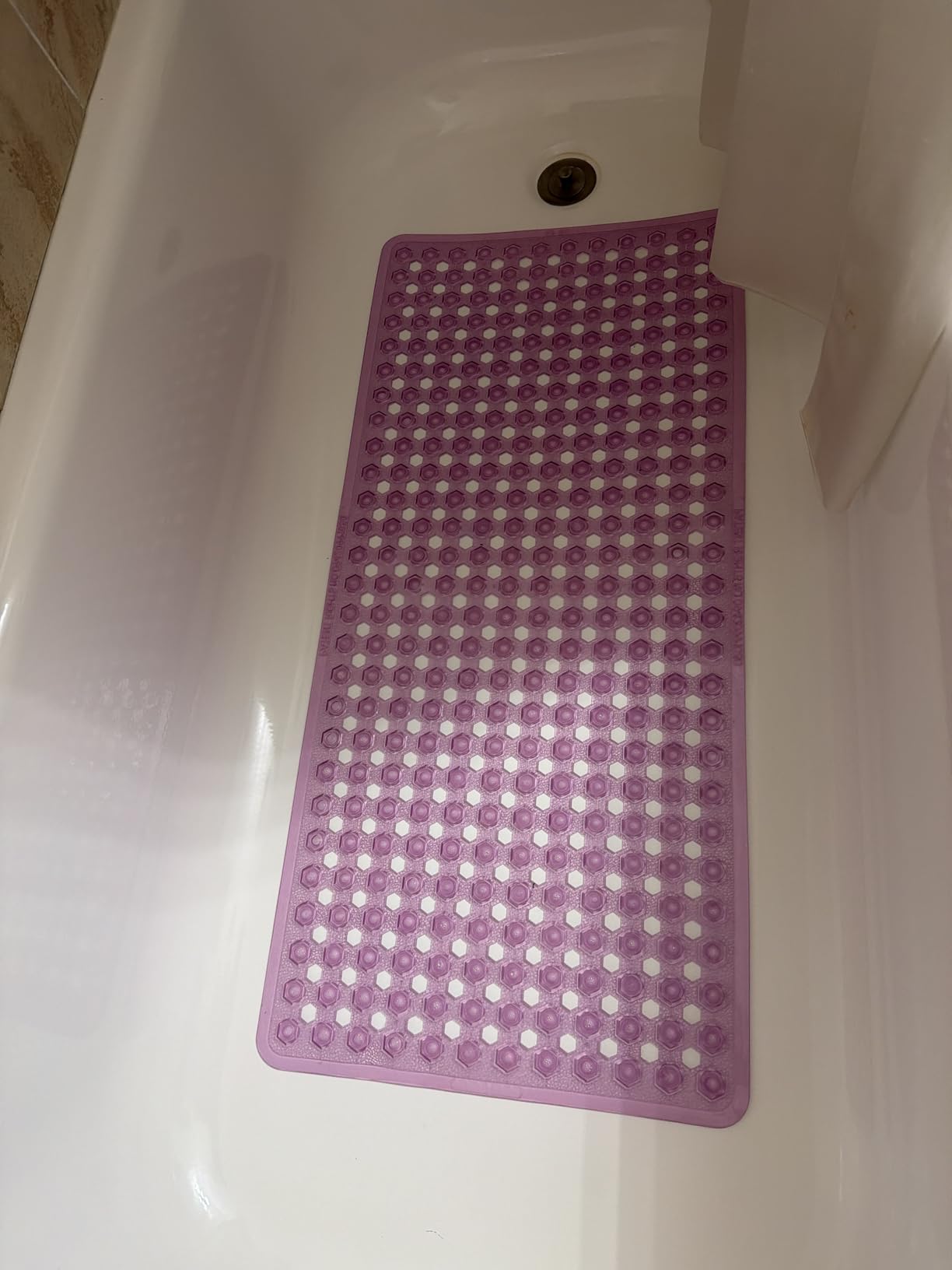 GORILLA GRIP Bath Tub Shower Mat, Bathtub Floor Liner, 35x16 Clear customer photo 1
