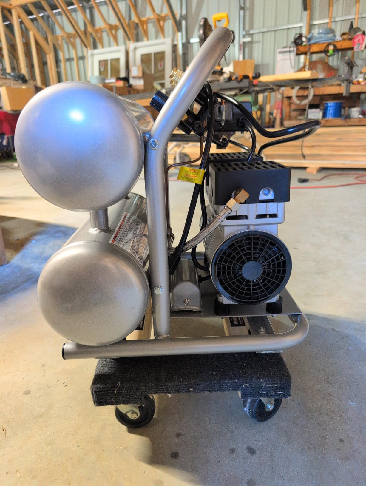 California Air Tools CAT-4610AC Ultra Quiet & Oil-Free 1.0 HP 4.6 Gallon Aluminum Twin Tank Electric Portable Air Compressor, Silver customer photo 1